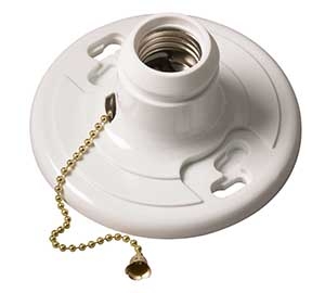 Plastic Lamp Holder with Pull Chain